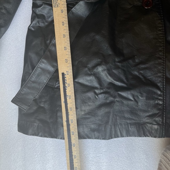 Vintage Sears The Fashion Place Black Genuine Cowhide Belted Jacket 5201 - Picture 6 of 12